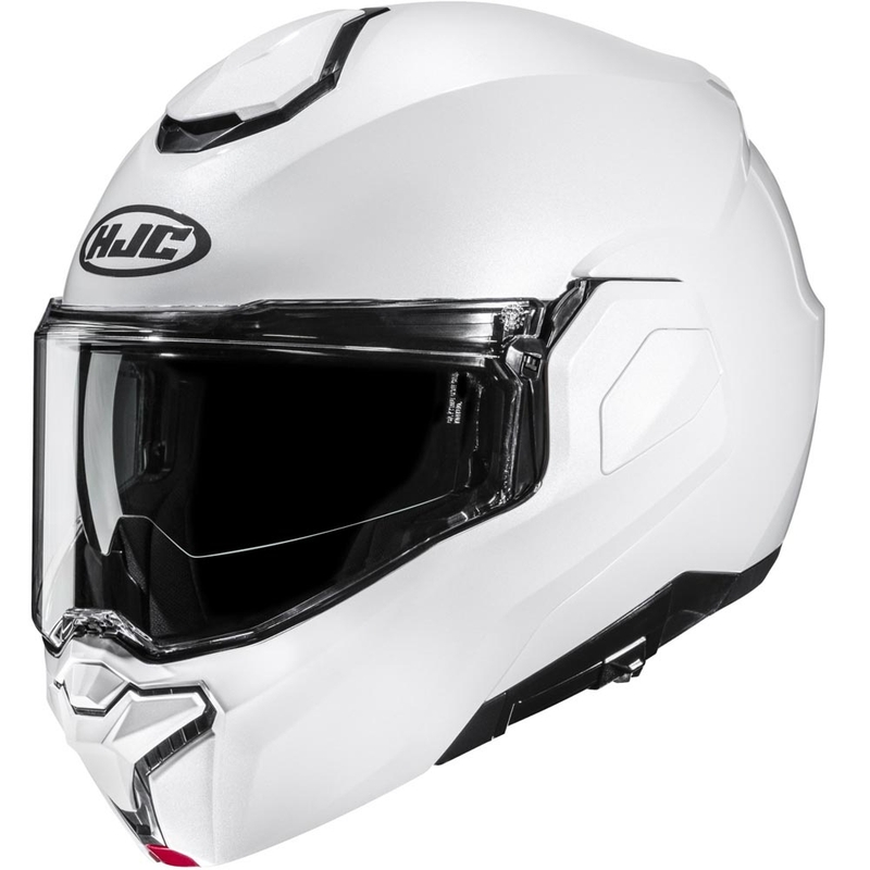 Casco da moto modulare HJC i101 Solid, colore bianco perla.