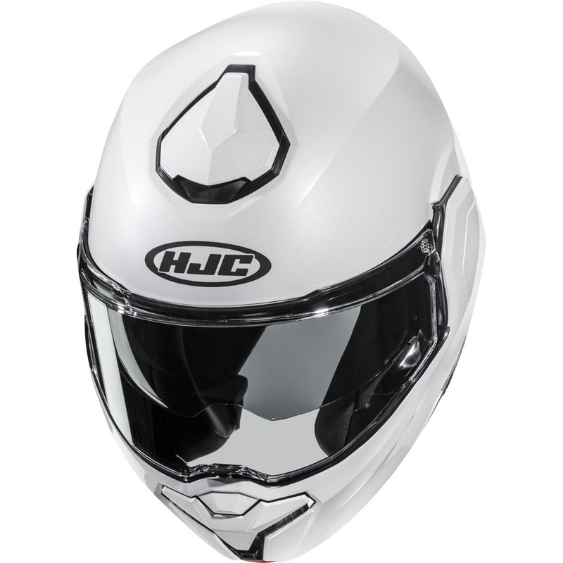 Casco da moto modulare HJC i101 Solid, colore bianco perla.
