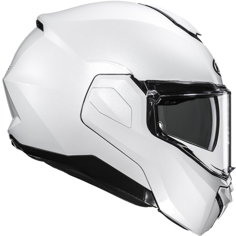 Casco da moto modulare HJC i101 Solid, colore bianco perla.