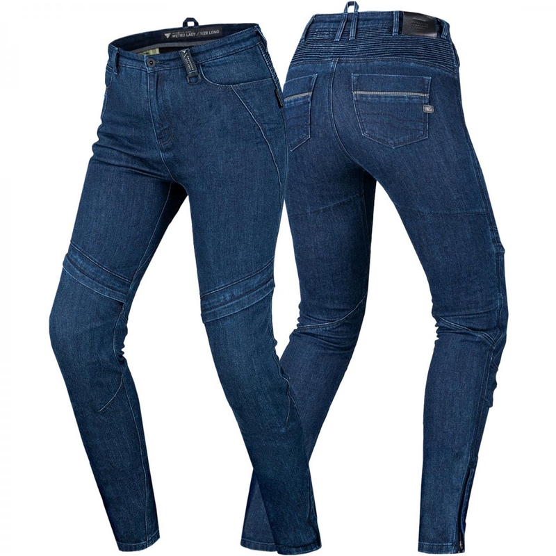 Jeans da motociclista da donna Shima Metro, modello lungo, blu scuro
