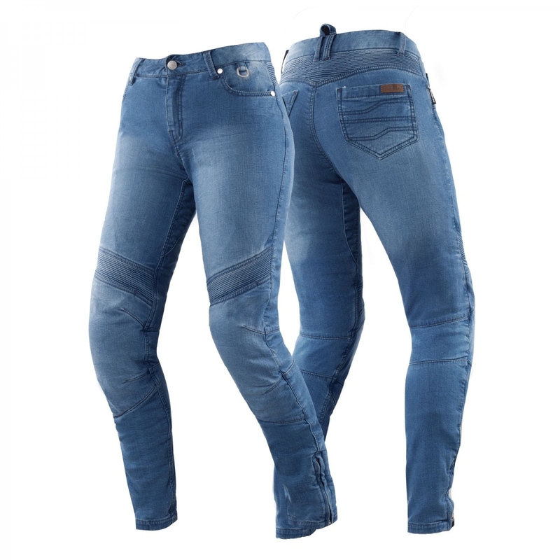 Jeans da motociclista da donna modello allungato Shima Jess blu