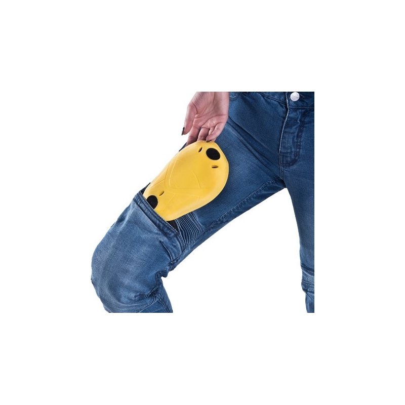 Jeans da motociclista da donna modello allungato Shima Jess blu
