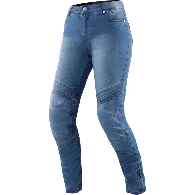 Jeans da motociclista da donna modello allungato Shima Jess blu