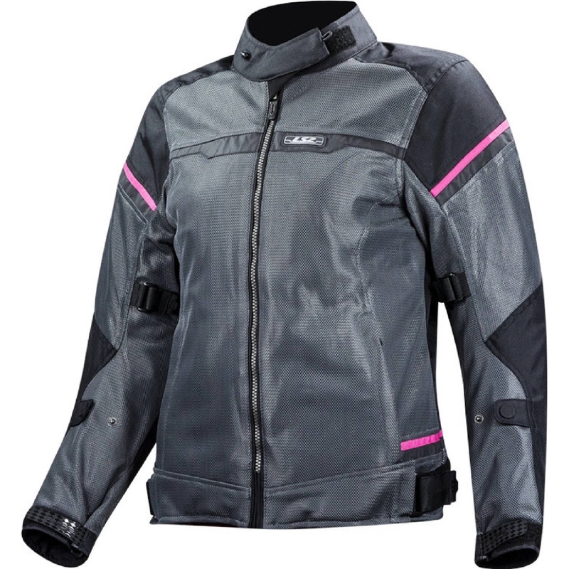 Giacca da moto da donna LS2 Riva nero-grigio scuro-rosa