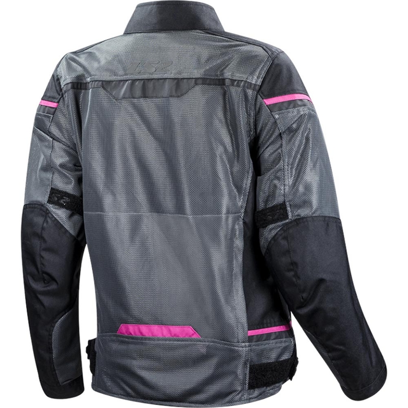Giacca da moto da donna LS2 Riva nero-grigio scuro-rosa