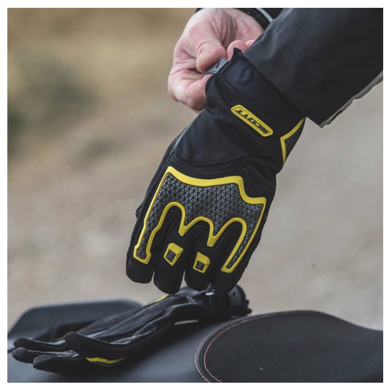 Guanti da moto SCOTT Dualraid nero-giallo Saldi