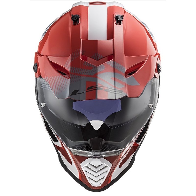 Casco da enduro LS2 MX436 Pioneer EVO Evolve bianco-grigio-rosso