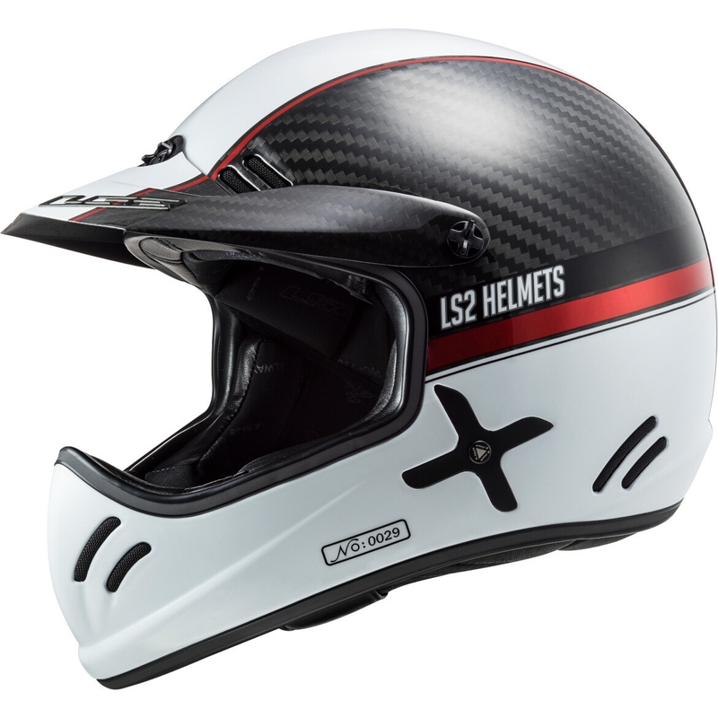 Casco da motocross LS2 MX471 Xtra Yard bianco-nero-rosso