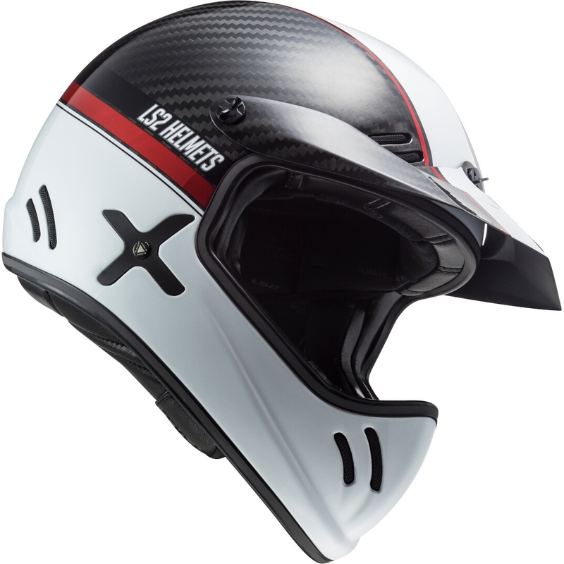 Casco da motocross LS2 MX471 Xtra Yard bianco-nero-rosso