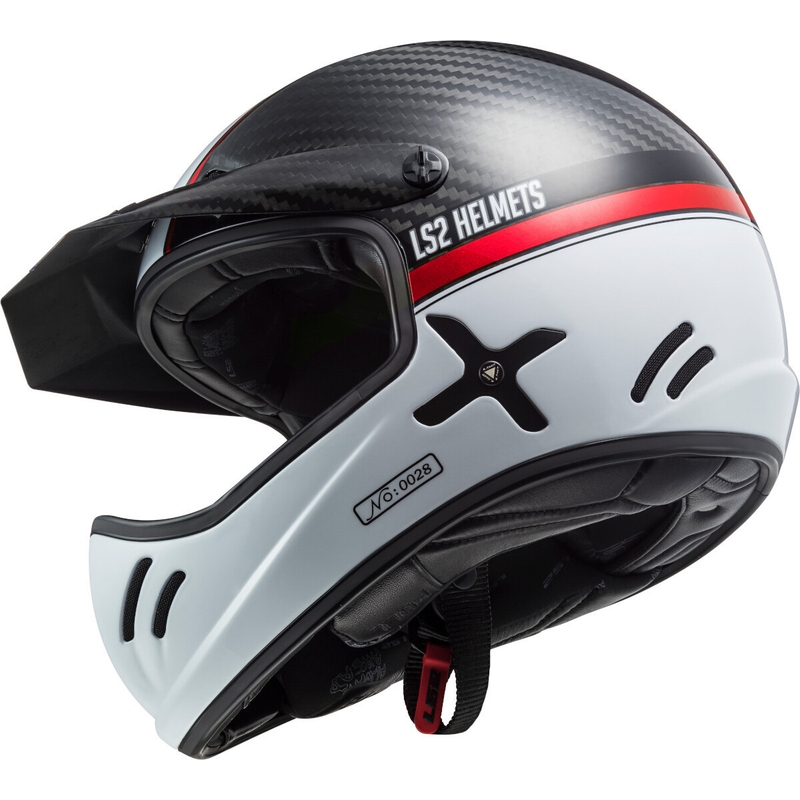 Casco da motocross LS2 MX471 Xtra Yard bianco-nero-rosso