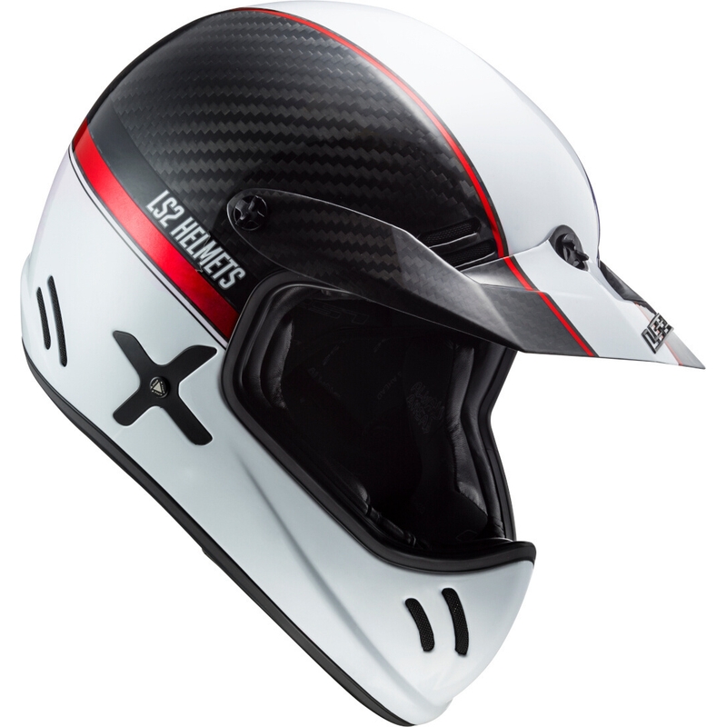 Casco da motocross LS2 MX471 Xtra Yard bianco-nero-rosso