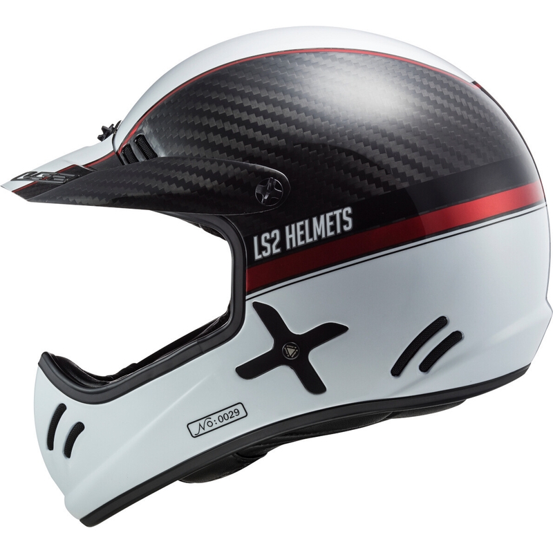 Casco da motocross LS2 MX471 Xtra Yard bianco-nero-rosso
