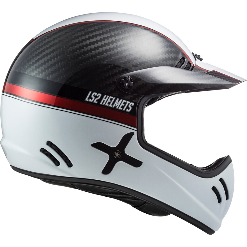Casco da motocross LS2 MX471 Xtra Yard bianco-nero-rosso