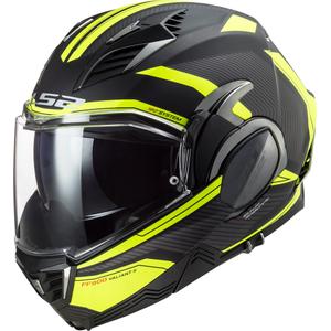 Casco moto pieghevole LS2 FF900 Valiant II Revo nero-giallo fluo