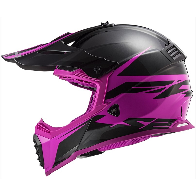 Motokrosová přilba LS2 MX437 Fast Evo Roar černo-fialová