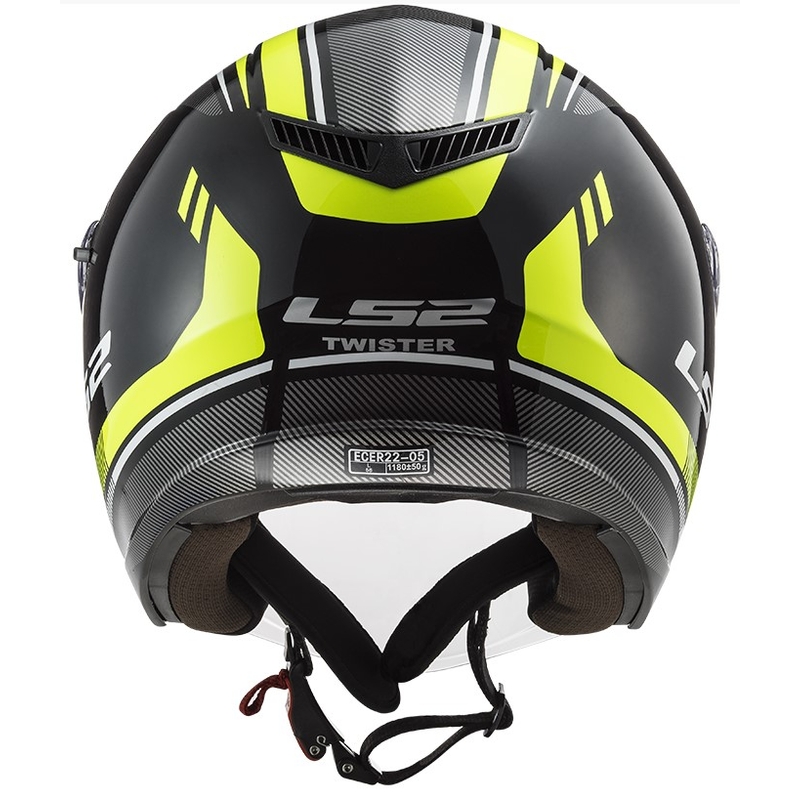 Otevřená přilba na motorku LS2 OF573 Twister II Flix černo-fluo žlutá