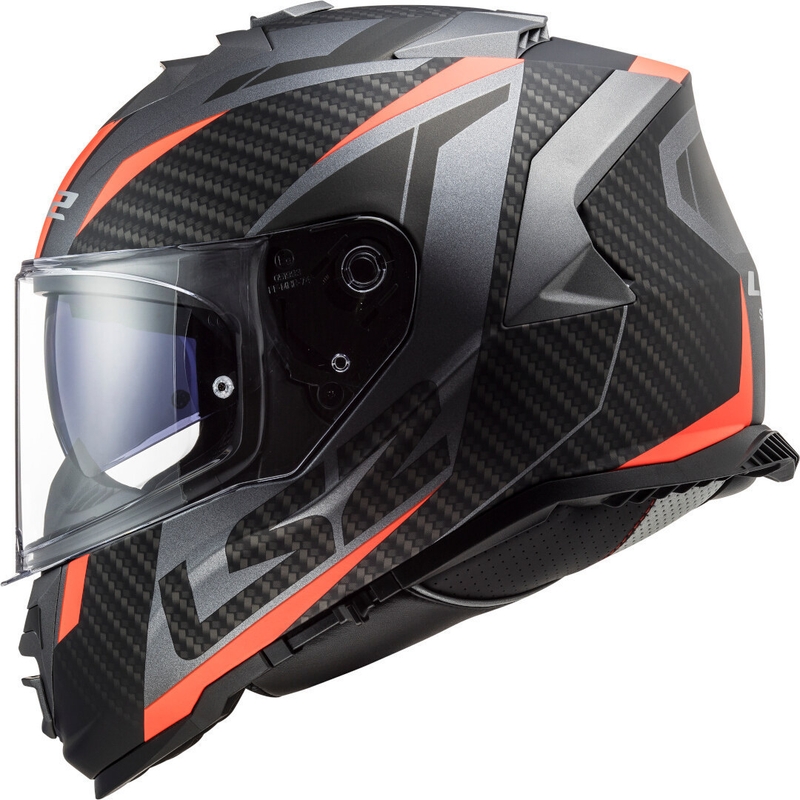 Casco moto integrale LS2 FF800 Storm Racer titanio-arancio fluo