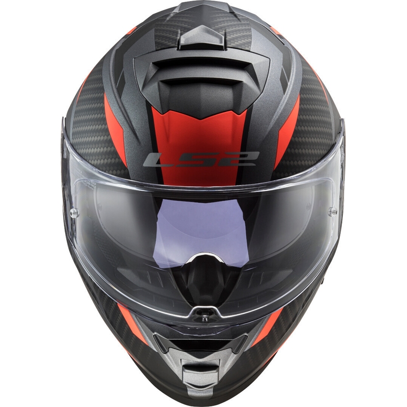 Casco moto integrale LS2 FF800 Storm Racer titanio-arancio fluo