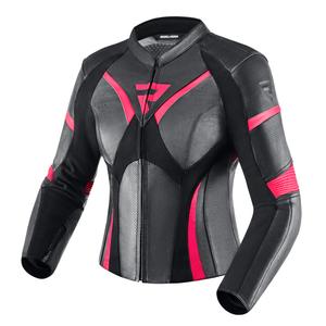 Giacca da moto Rebelhorn Rebel nera e rosa da donna