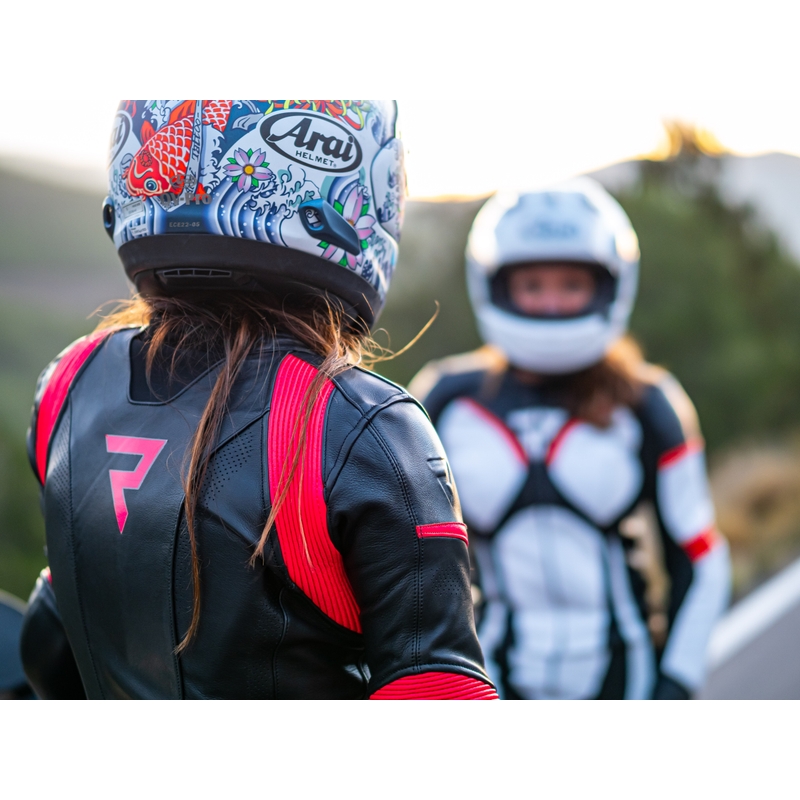 Giacca da moto Rebelhorn Rebel nera e rosa da donna
