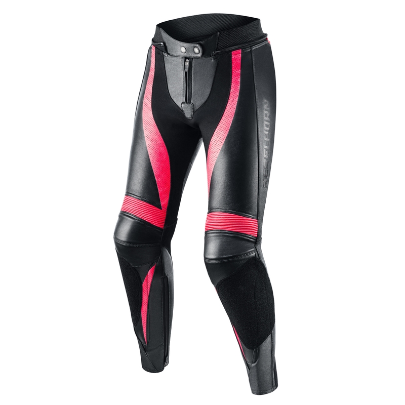 Pantaloni da moto Rebelhorn Rebel neri e rosa da donna
