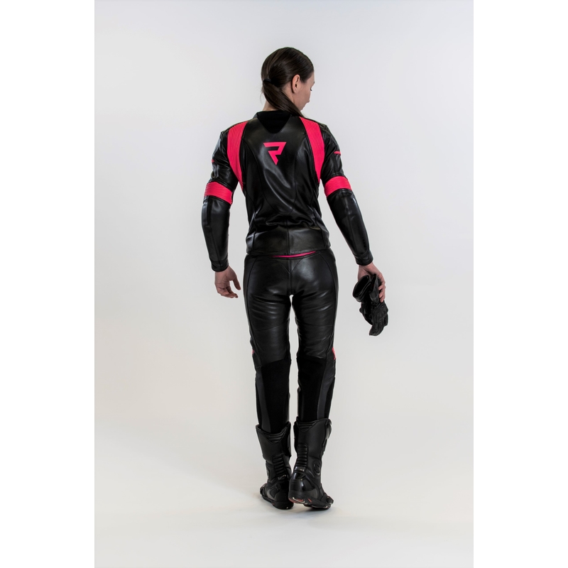 Pantaloni da moto Rebelhorn Rebel neri e rosa da donna