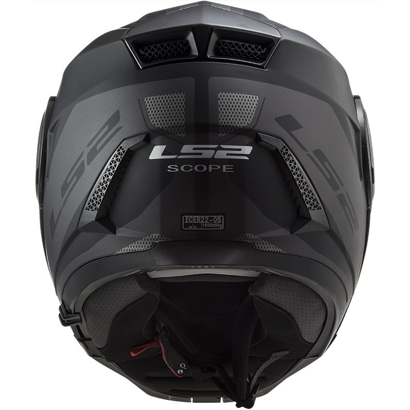 Casco da moto LS2 FF902 Scope Axis nero-titanio, ribaltabile
