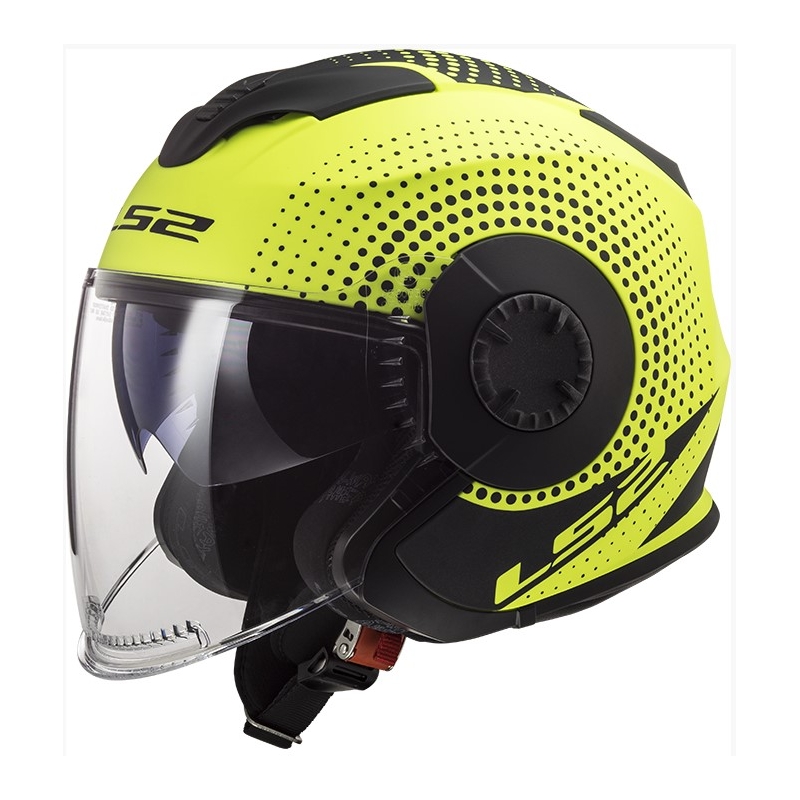 Otevřená přilba na motorku LS2 OF570 Verso Spin černo-fluo žlutá