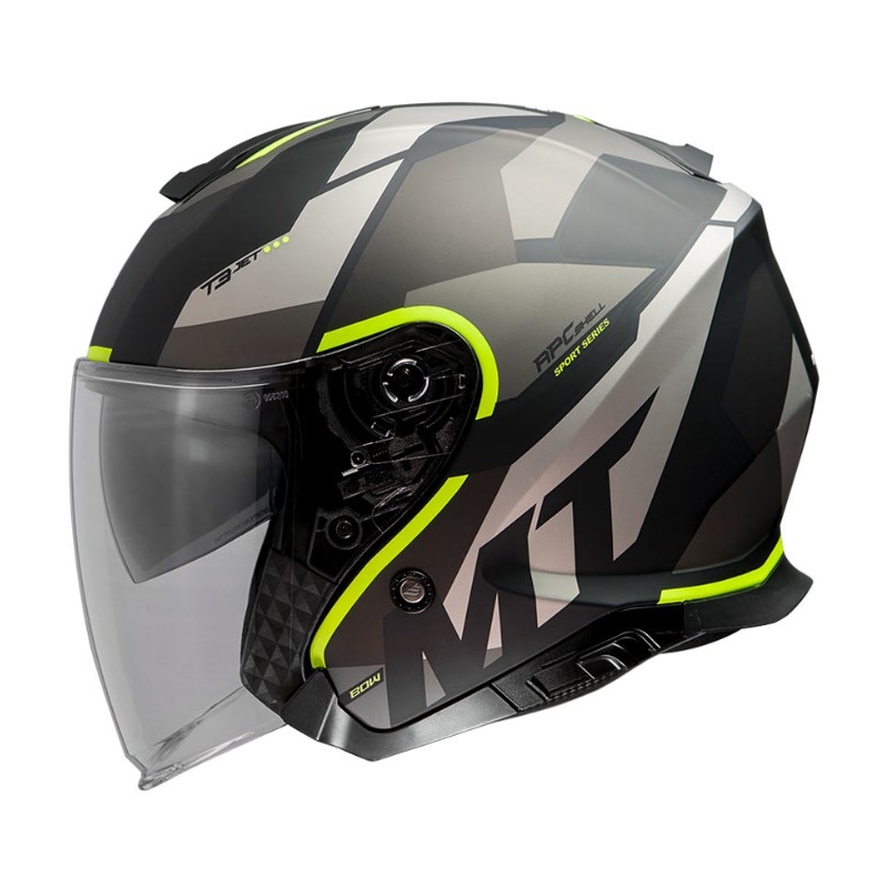 Otevřená přilba na motorku MT Thunder 3 SV Bow černo-šedo-fluo žlutá výprodej