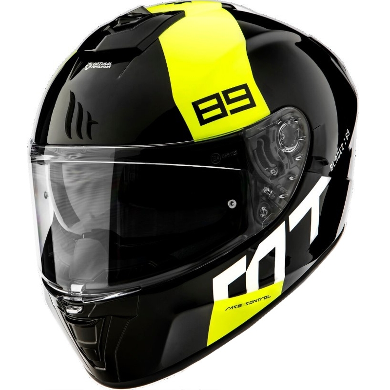 Casco moto integrale MT Blade 2 SV 89 nero-bianco-giallo fluo Saldi