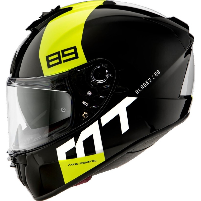 Casco moto integrale MT Blade 2 SV 89 nero-bianco-giallo fluo Saldi