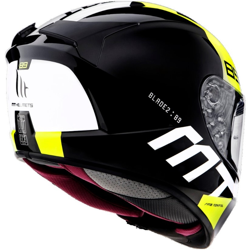 Casco moto integrale MT Blade 2 SV 89 nero-bianco-giallo fluo Saldi