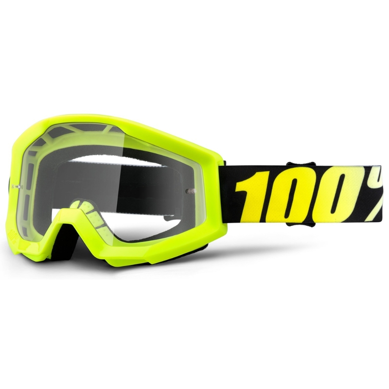 Motokrosové brýle 100% Strata černo-fluo žluté (čiré plexi)