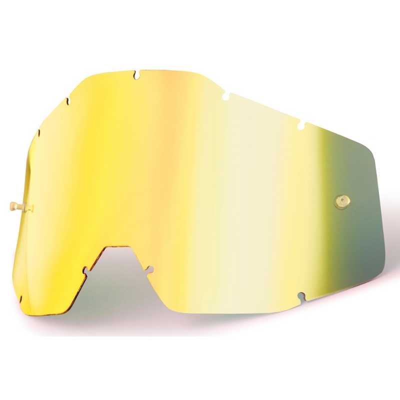 Plexi cromato oro per occhiali da motocross 100% Racecraft/Accuri/Strata