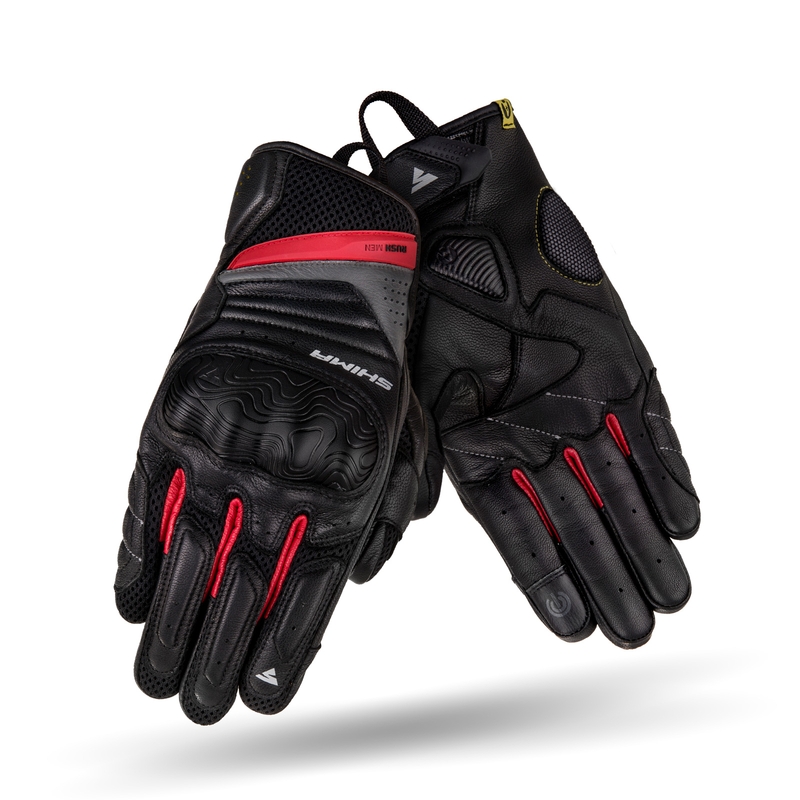 Guanti da moto Shima Rush nero-rosso