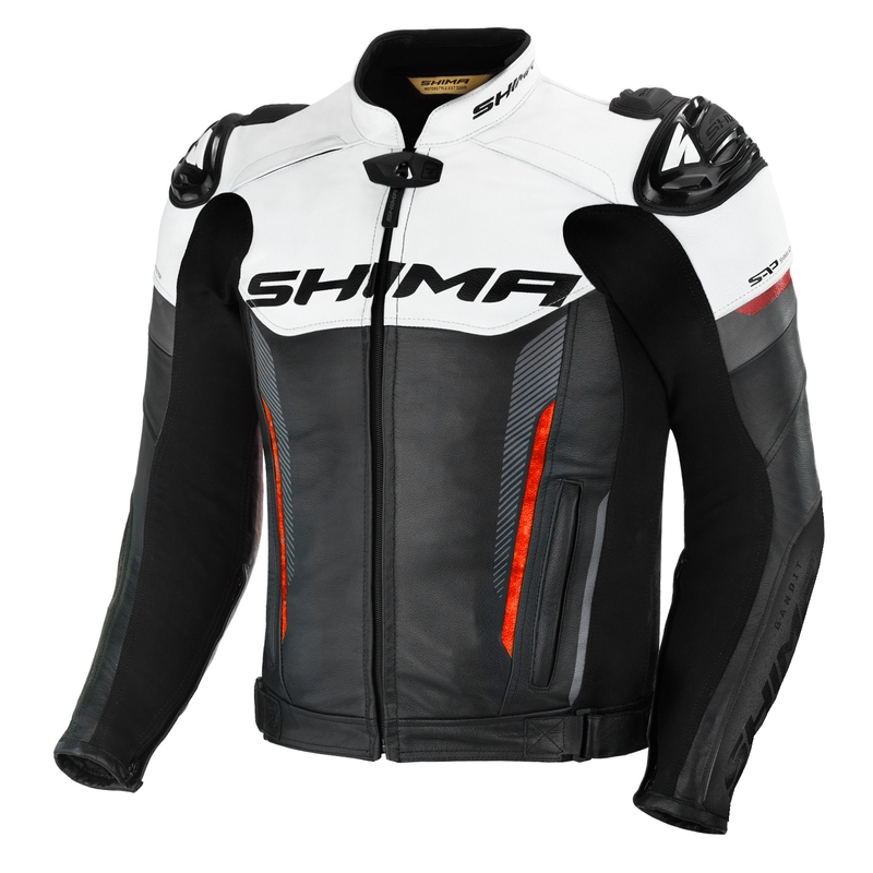 Giacca da moto Shima Bandit nero-bianco-rosso Saldi