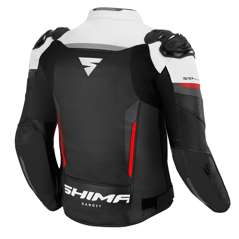 Giacca da moto Shima Bandit nero-bianco-rosso Saldi