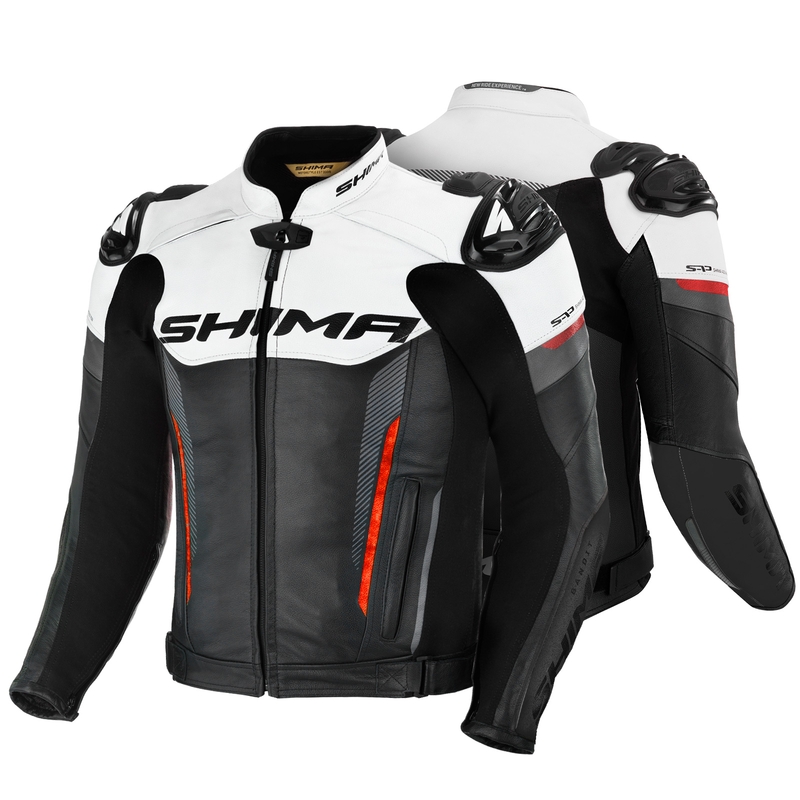 Giacca da moto Shima Bandit nero-bianco-rosso Saldi