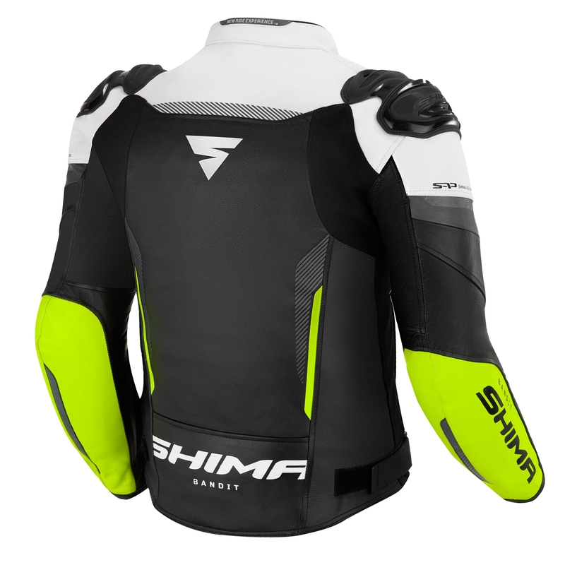 Bunda na motorku Shima Bandit černo-bílo-fluo žlutá výprodej