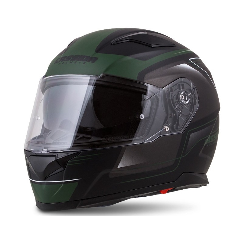 Přilba na motorku Cassida Apex Fusion černo-army zelená výprodej