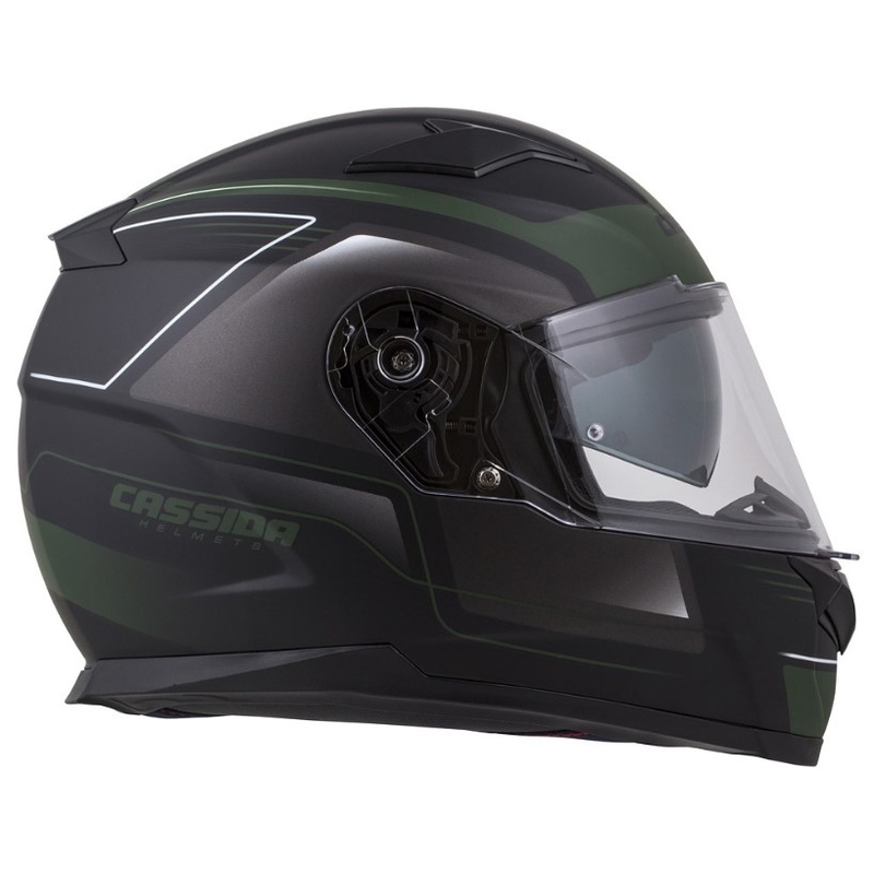 Přilba na motorku Cassida Apex Fusion černo-army zelená výprodej
