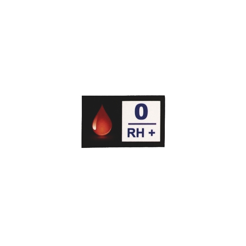 Adesivo con gruppo sanguigno 0 RH+