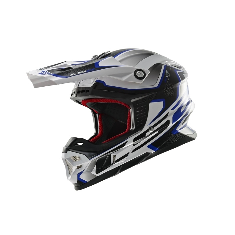 Motokrosová přilba LS2 MX456 Compass bílo-modrá